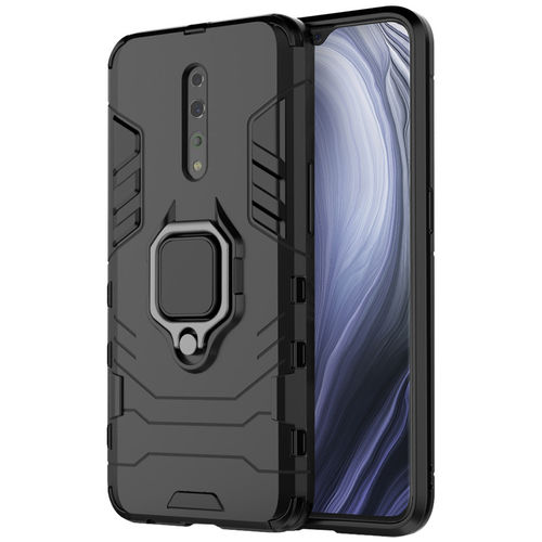 Slim Armour Tough Shockproof Case / Ring Holder Stand for Oppo Reno Z (Black)